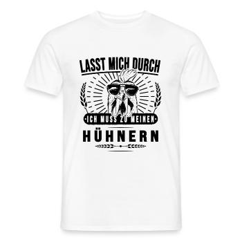 Hühner Hühnern Lustiges Huhn mit Sonnenbrille - Männer T-Shirt - Weiß - Vorne - AI Model Male 178 dark (178cm)