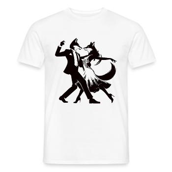 Conception élégante de couple de danse de tango avec des renards - T-shirt homme - blanc - Devant - AI Model Male 178 dark (178cm)