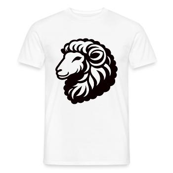 Motif élégant de tête de mouton pour les fans de moutons - T-shirt homme - blanc - Devant - AI Model Male 178 dark (178cm)