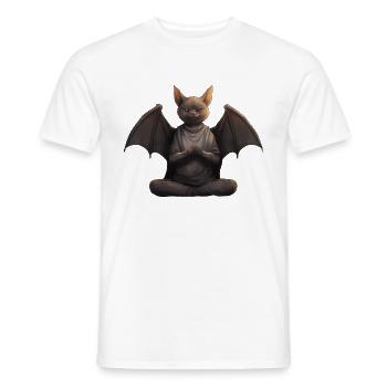 Chauves-souris Yoga / Yogi Bat - T-shirt homme - blanc - Devant - AI Model Male 178 dark (178cm)
