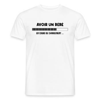 Avoir un Bébé en Cours de Chargement - T-shirt homme - blanc - Devant - AI Model Male 178 dark (178cm)