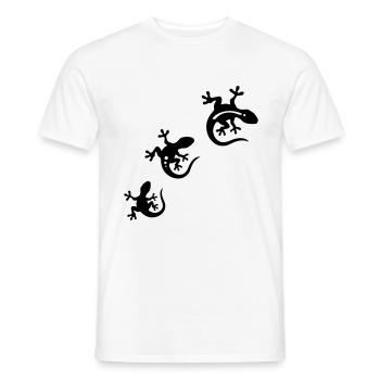GECKO trio - Men's T-Shirt - white - Front - AI Model Male 178 dark (178cm)
