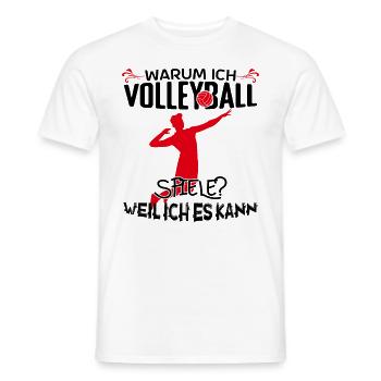 Volleyball Volleyballtrainer Warum ich Volleyball! - Männer T-Shirt - Weiß - Vorne - AI Model Male 178 dark (178cm)
