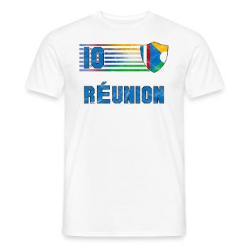 Réunion Football Team - Men's T-Shirt - white - Front - AI Model Male 178 dark (178cm)
