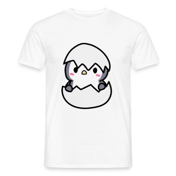 cute baby penguin in an eggshell idea - Men's T-Shirt - white - Front - AI Model Male 178 dark (178cm)
