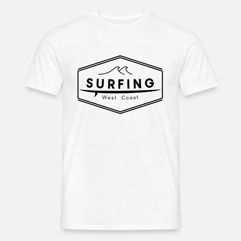 Surfing West Coast Logo - Männer T-Shirt - Weiß