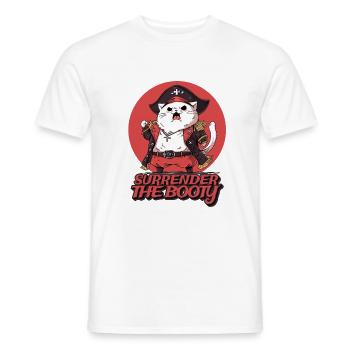 Chat pirate Donne-moi les trésors - T-shirt homme - blanc - Devant - AI Model Male 178 dark (178cm)