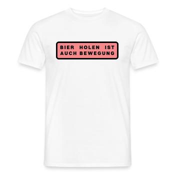 BIER HOLEN IST AUCH BEWEGUNG - Männer T-Shirt - Weiß - Vorne - AI Model Male 178 dark (178cm)