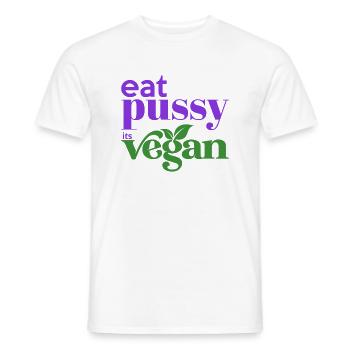Funny Veganism Saying Humor Its Vegan - Men's T-Shirt - white - Front - AI Model Male 178 dark (178cm)