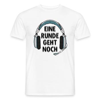 Eine Runde Geht Noch - PC Gaming Zocken - Männer T-Shirt - Weiß - Vorne - AI Model Male 178 dark (178cm)