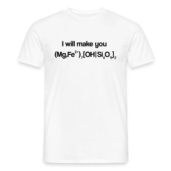 Je vais te faire (Mg, Fe2 +) 7 [OH | Si4O11] 2 cummingtonite - T-shirt homme - blanc - Devant - AI Model Male 178 dark (178cm)