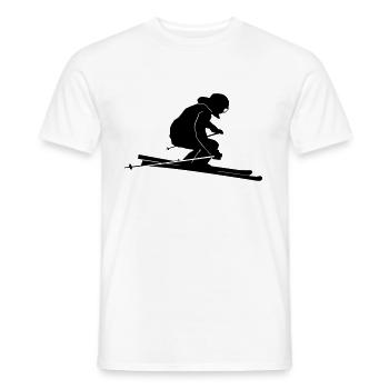 Winter - Skier Carving - Men's T-Shirt - white - Front - AI Model Male 178 dark (178cm)