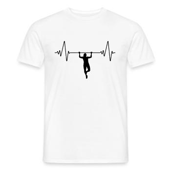 Pull Ups Heartbeat | Heartbeat pull ups - Men's T-Shirt - white - Front - AI Model Male 178 dark (178cm)