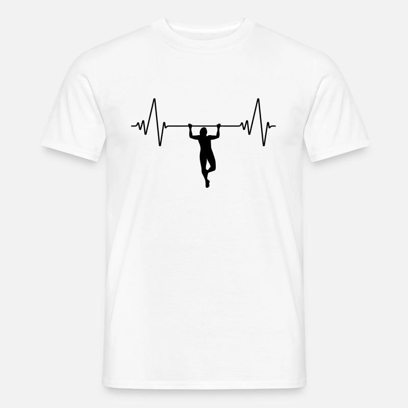 Pull Ups Heartbeat | Tractions du rythme cardiaque - T-shirt homme - blanc