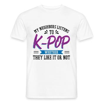 Citation K-pop amusante Musique sud-coréenne - T-shirt homme - blanc - Devant - AI Model Male 178 dark (178cm)