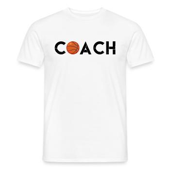 Coach Basketball | Cadeau coach Basketball Le Meil - T-shirt homme - blanc - Devant - AI Model Male 178 dark (178cm)