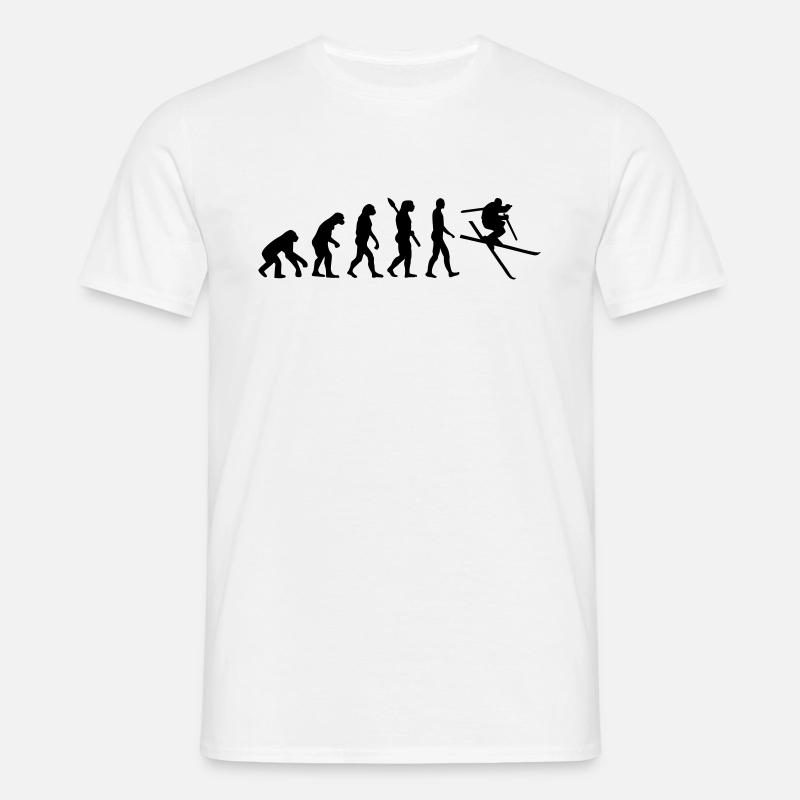 Evolution Ski - Männer T-Shirt - Weiß