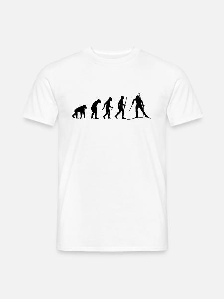 Biathlon Evolution - Männer T-Shirt - Weiß