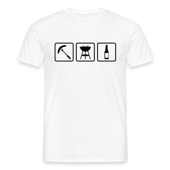 Wurst - Griller - Bier - Männer T-Shirt - Weiß - Vorne - AI Model Male 178 dark (178cm)