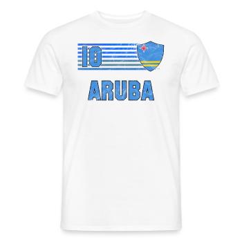Aruba Fußball Mannschaft - Männer T-Shirt - Weiß - Vorne - AI Model Male 178 dark (178cm)
