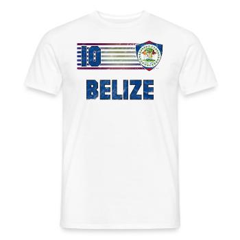 Belize Fußball Mannschaft - Männer T-Shirt - Weiß - Vorne - AI Model Male 178 dark (178cm)