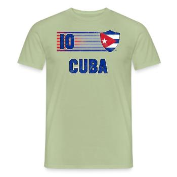 Kuba Fußball Mannschaft - Männer T-Shirt - Sage - Vorne - AI Model Male 178 light (178cm)