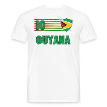 Équipe du Guyana de football - T-shirt homme - blanc - Devant - AI Model Male 178 dark (178cm)