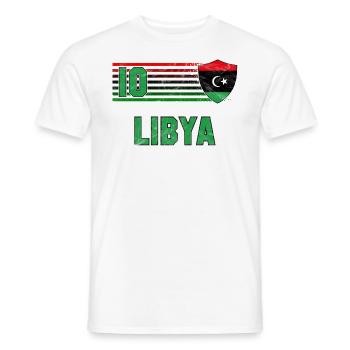 Libyen Fußball Mannschaft - Männer T-Shirt - Weiß - Vorne - AI Model Male 178 dark (178cm)