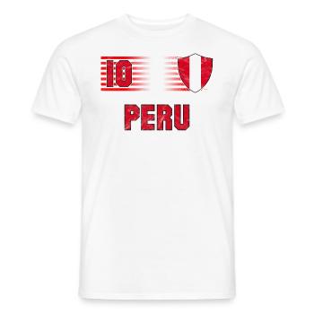 Peru Football Team - Men's T-Shirt - white - Front - AI Model Male 178 dark (178cm)