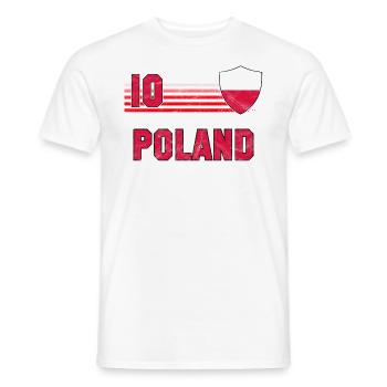 Polen Fußball Mannschaft - Männer T-Shirt - Weiß - Vorne - AI Model Male 178 dark (178cm)