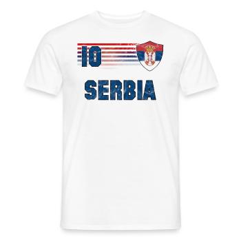 Équipe de Serbie de football - T-shirt homme - blanc - Devant - AI Model Male 178 dark (178cm)