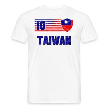 Taiwan Fußball Mannschaft - Männer T-Shirt - Weiß - Vorne - AI Model Male 178 dark (178cm)