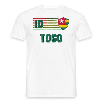 Équipe du Togo de football - T-shirt homme - blanc - Devant - AI Model Male 178 dark (178cm)