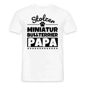 Miniatur Bullterrier lustig Herrchen Hund - Männer T-Shirt - Weiß - Vorne - AI Model Male 178 dark (178cm)