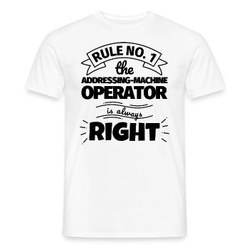 ADRESSIERMASCHINEN-BEDIENER lustiges Geschenk - Männer T-Shirt - Weiß - Vorne - AI Model Male 178 dark (178cm)