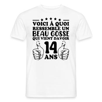 14 Jahre alte Geschenkidee Humor Geburtstag gutaussehendes Kind - Männer T-Shirt - Weiß - Vorne - AI Model Male 178 dark (178cm)