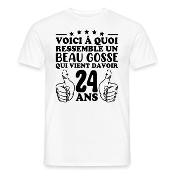 24 Years Old Gift Idea Humor Birthday Handsome Kid - Men's T-Shirt - white - Front - AI Model Male 178 dark (178cm)