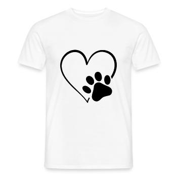 Dog Paw Print Heart - Men's T-Shirt - white - Front - AI Model Male 178 dark (178cm)