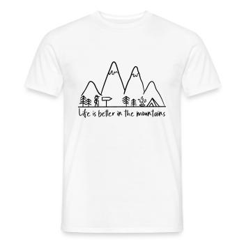 - Life is better in the mountains - Men's T-Shirt - white - Front - AI Model Male 178 dark (178cm)