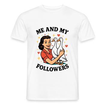Lustiges Laufenten - Me And My Followers Laufente - Men's T-Shirt - white - Front - AI Model Male 178 dark (178cm)