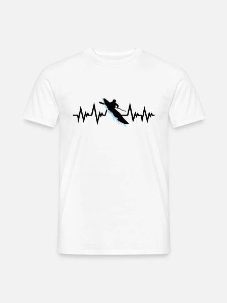 Kayaking, Kayaking & Pulse Heartbeat - Kayaking - Men's T-Shirt - white