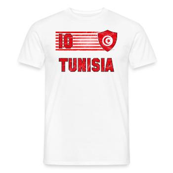 Tunisia Football Team - Men's T-Shirt - white - Front - AI Model Male 178 dark (178cm)