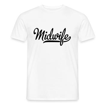 Sage-femme - T-shirt homme - blanc - Devant - AI Model Male 178 dark (178cm)