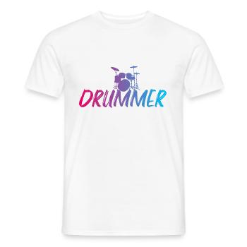Drummer - T-shirt homme - blanc - Devant - AI Model Male 178 dark (178cm)