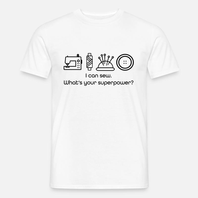 nähen - Männer T-Shirt - Weiß