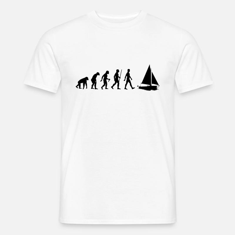 Segeln Evolution Segelboot Segler - Männer T-Shirt - Weiß
