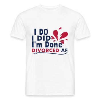 Funny Divorce - Men's T-Shirt - white - Front - AI Model Male 178 dark (178cm)