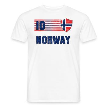 Norway Football Team - Men's T-Shirt - white - Front - AI Model Male 178 dark (178cm)