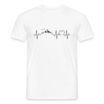 Montagne Battements de coeur Montagnes ECG Montagnes Coeur - T-shirt homme - blanc - Devant - AI Model Male 178 dark (178cm)