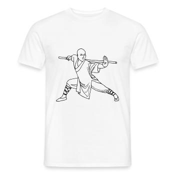 Kung Fu Shaolin Mönch - Männer T-Shirt - Weiß - Vorne - AI Model Male 178 dark (178cm)